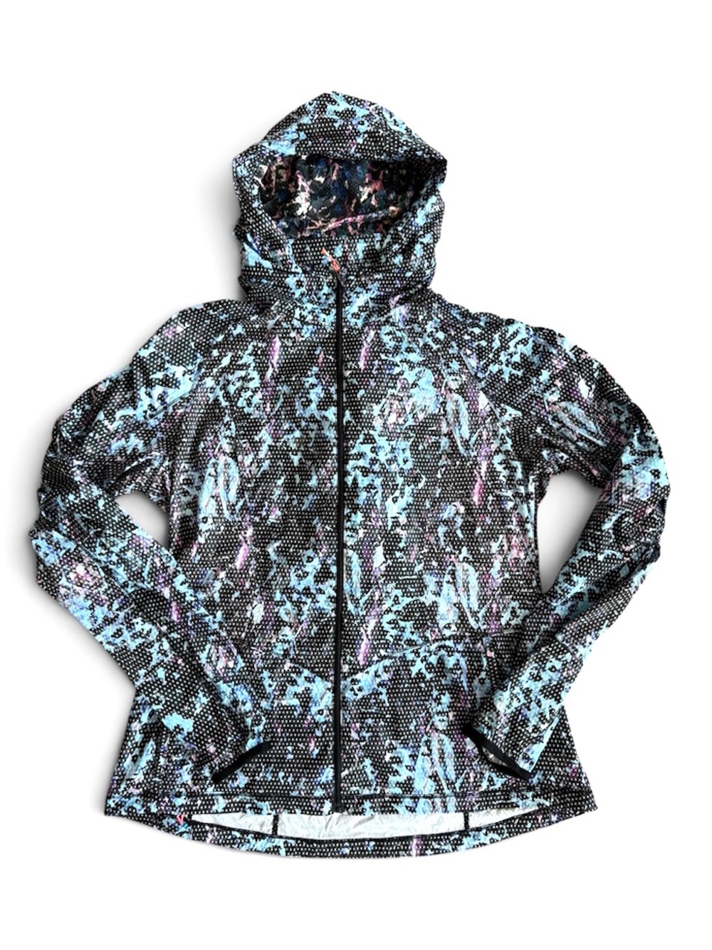 Lululemon Back Pack It Jacket, Floral Sport Tranquil Blue Multi - Size 12
